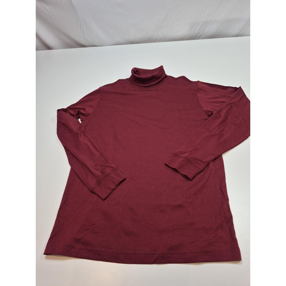 Daniel Cremieux Shirt Mens Medium Red Pima Cotton Turtleneck Long Sleeve Basic